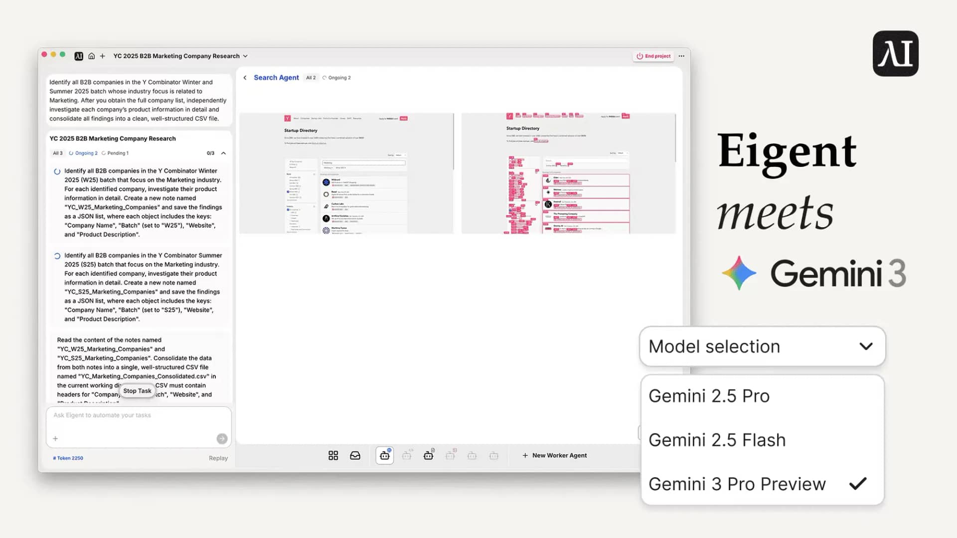 Eigent was featured as "the next generation of AI agents" by Google Gemini