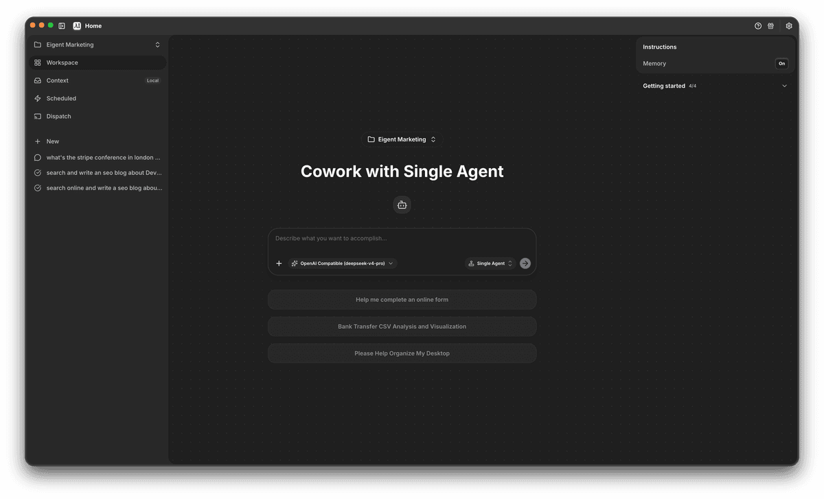 Eigent desktop interface
