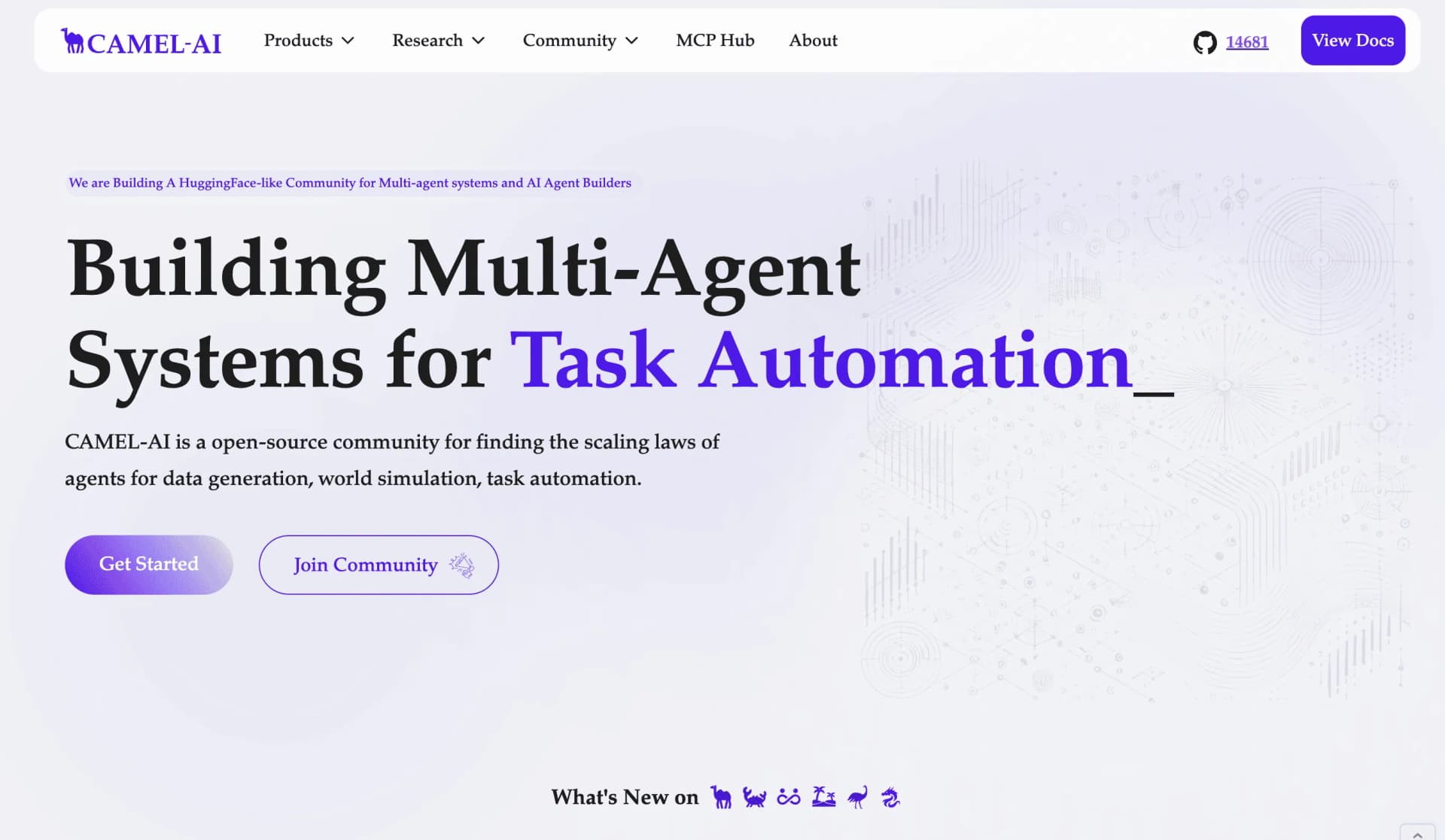 Research focused layout for the use case and vision of CAMEL-AI.