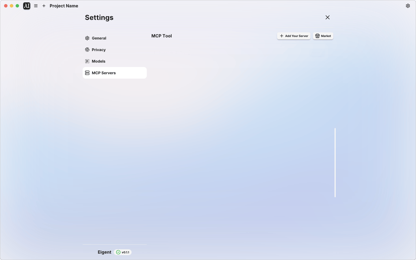 Eigent comes with massive built-in Model Context Protocol (MCP) tools (for web browsing, code execution, Notion, Google suite, Slack etc.), and also lets you install your own tools. Equip agents with exactly the right tools for your scenarios – even integrate internal APIs or custom functions – to enhance their capabilities.