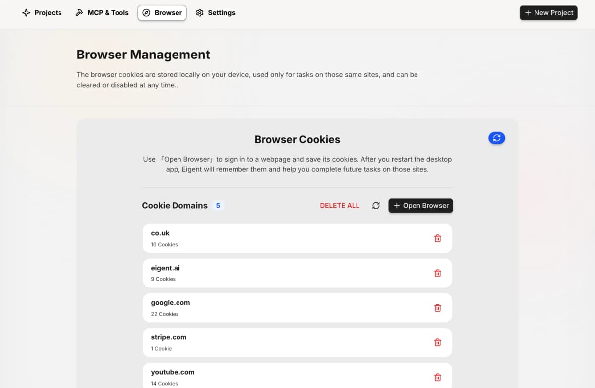 Browser management and layout enhancements