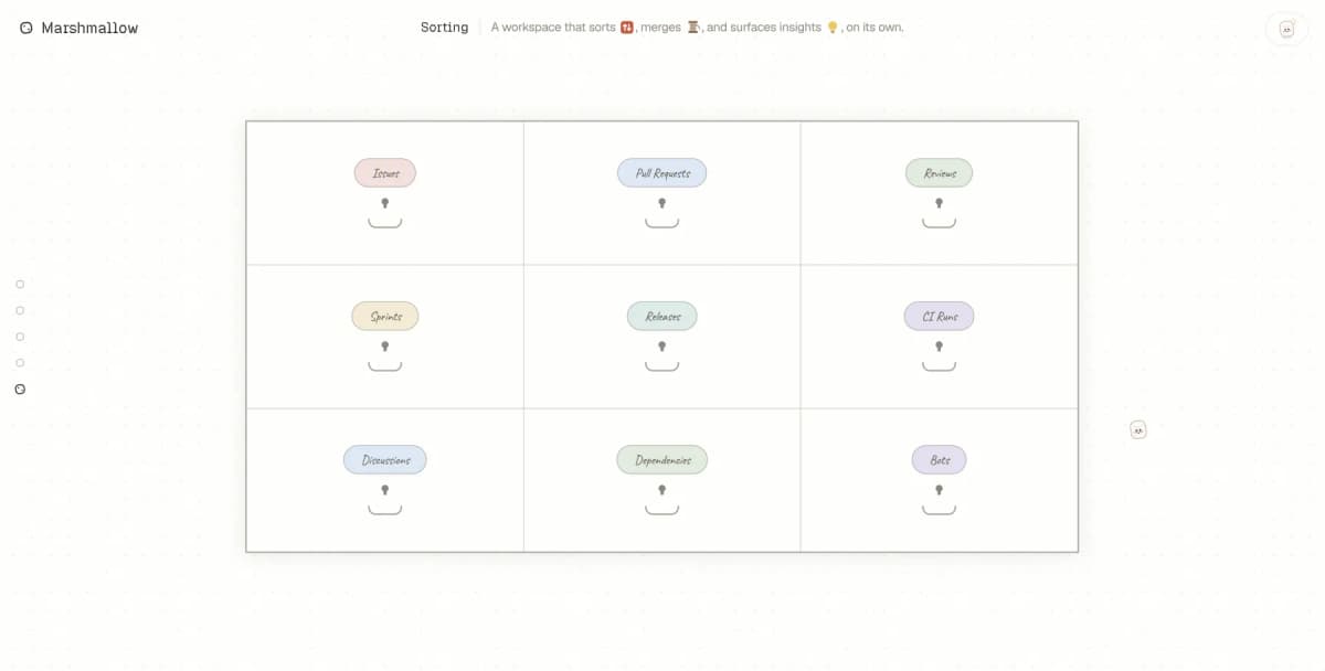 Marshmallow Sorting interface