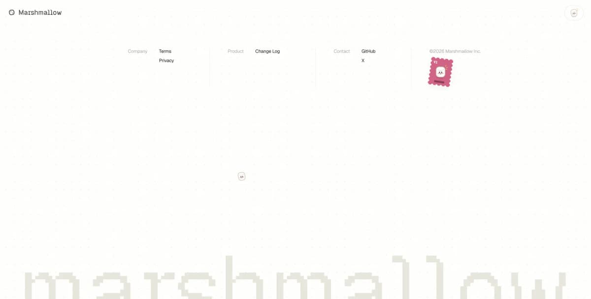 Marshmallow footer interface